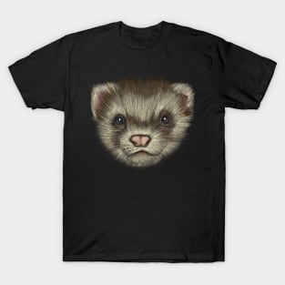 Realistic portrait of a ferret best gift for ferret lovers T-Shirt